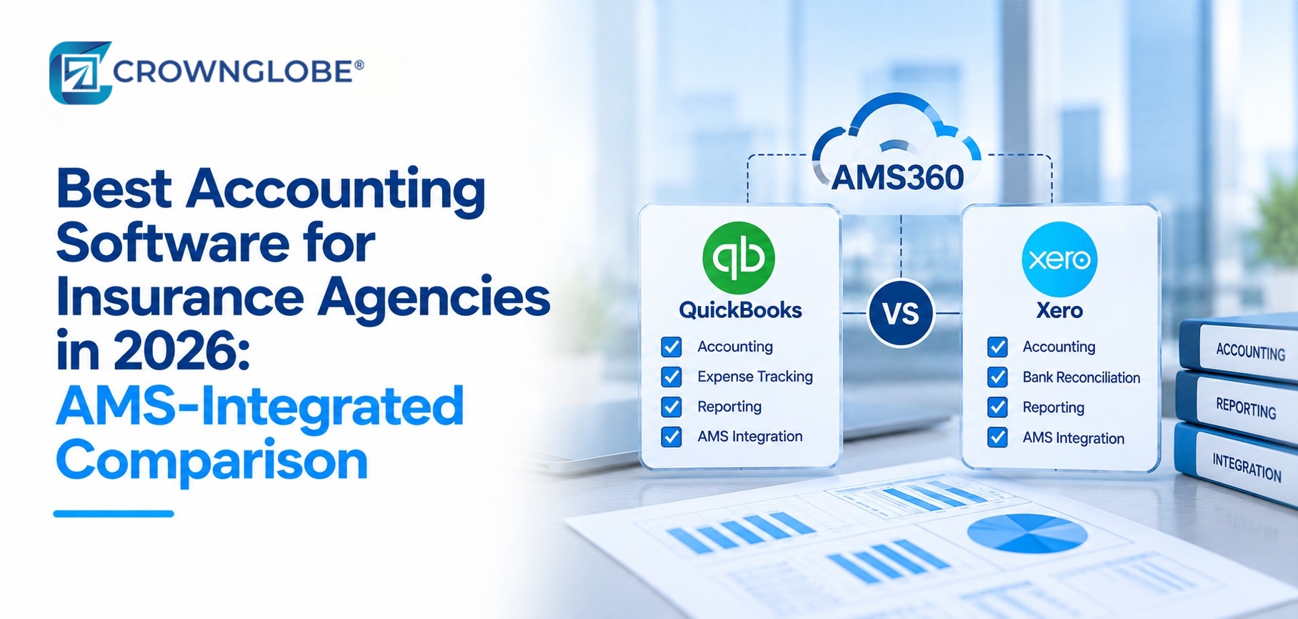 Insurance agency finance team comparing accounting software and agency management system workflows